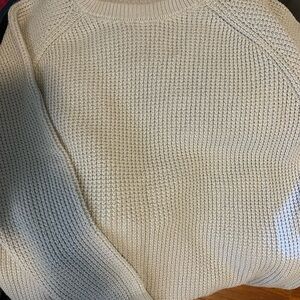 Pale Blue Cotton Knit Sweater L